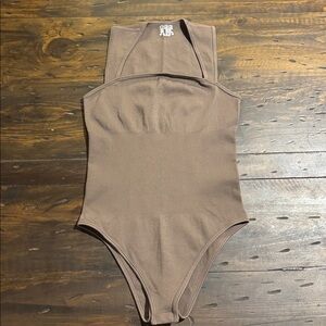 Gray Square Neck Sleeveless Women’s Bodysuit